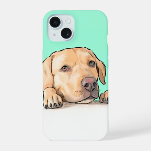 nieuwsgierige hond iPhone 15 hoesje