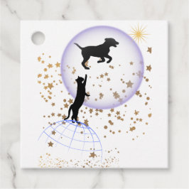 Nieuwsgierige kat en hond bedankjes labels