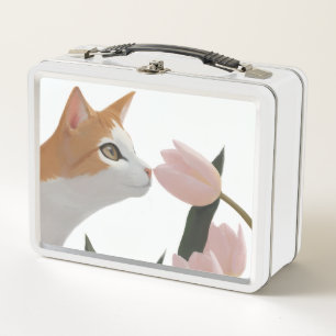Nieuwsgierige Kat Lente Bloemen