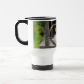 Nieuwsgierige kat met bril Lijst Funny Thermo Cup Reisbeker (Links)