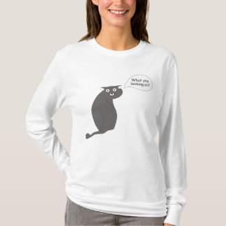 nieuwsgierige kat t-shirt