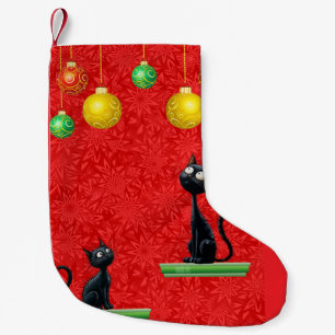 NIEUWSGIERIGE KATTEN MET KERST KLEINE KERSTSOK