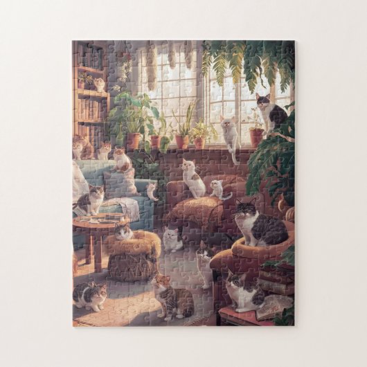 Nieuwsgierige katten puzzel legpuzzel (Verticaal)