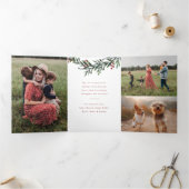 Nieuwsgierige kerstfoto Tri-Fold Kaart (Binnen)