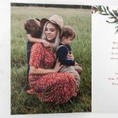 Nieuwsgierige kerstfoto Tri-Fold Kaart (Binnenzijde eerst)