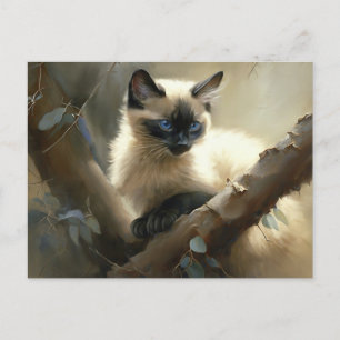 Nieuwsgierige klimmer Siamese Kitten Briefkaart