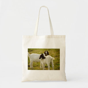 Nieuwsgierige Mopshoofdige Boer Geiten in Zonnige Tote Bag