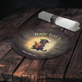 Nieuwsgierige piraat kat ontcijfert oude mysteries papieren bordje