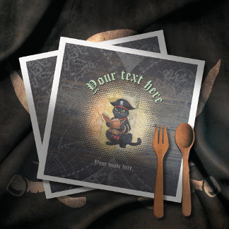 Nieuwsgierige piraat kat ontcijfert oude mysteries servet