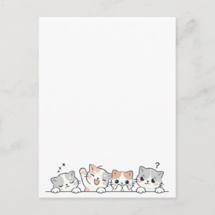 Nieuwsgierige Pootjes - Schattige Kattenvrienden d Briefkaart