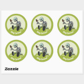 Nieuwsgierige Robot ziet zijn eerste vlindervliege Ronde Sticker (Vel)
