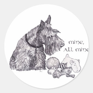 Nieuwsgierige Schotse Terrier Mijne, allemaal van Ronde Sticker