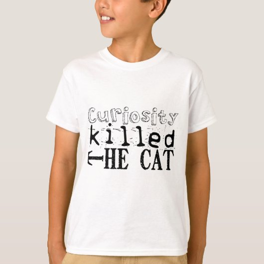 Nieuwsgierigheid doodde het Kinder T-shirt Cat Pro (Voorkant)