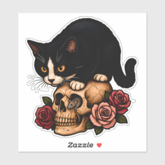 Nieuwsgierigheid en de Schedel – Kat en Muis Sticker