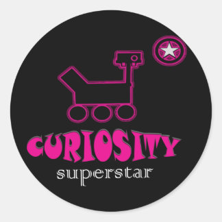 Nieuwsgierigheid Super Star Roze Sticker