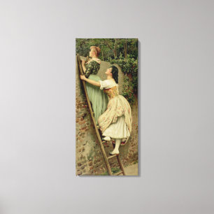 Nieuwsgierigheid van de peren jaardag, kerst, 1892 canvas afdruk