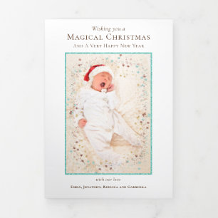 Nieuwsjaar kerstmis in Review 11 Foto's Drieluik Wenskaart