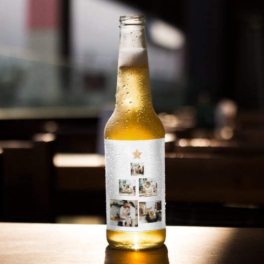 Nieuwskerstfoto met ster bier etiket