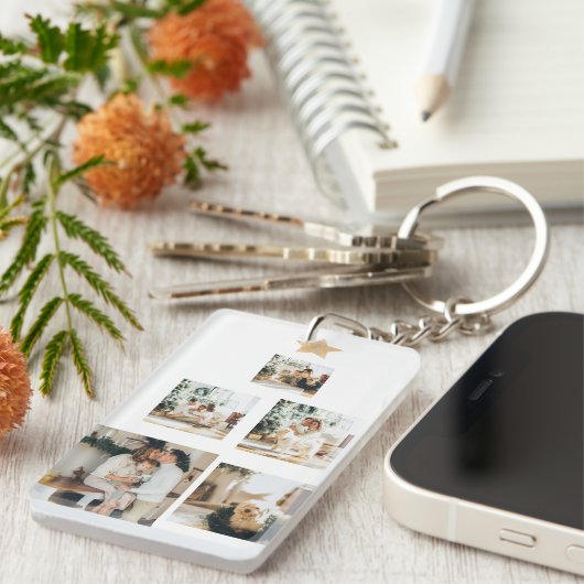 Nieuwskerstfoto met ster sleutelhanger (Voorkant Rechts)