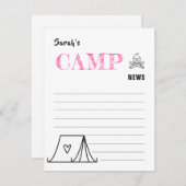 Nieuwsnieuws uit het zomerkamp van de kinder leuke notitiekaartje (Voorkant / Achterkant)