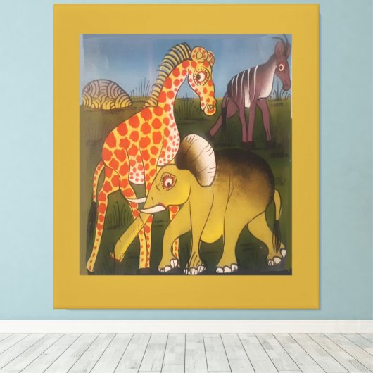 Nieuwste Afrikaanse olifant Canvas Afdruk (Insitu (Houten vloer))