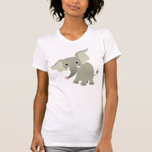 Nieuwste Cartoon Elephant Women T-Shirt