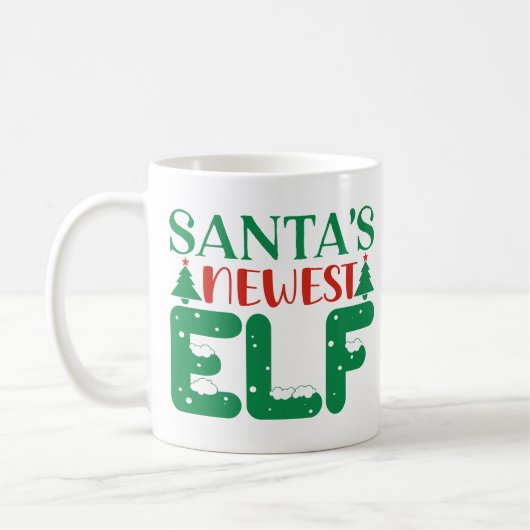 Nieuwste Elf van Santa Koffiemok (Links)