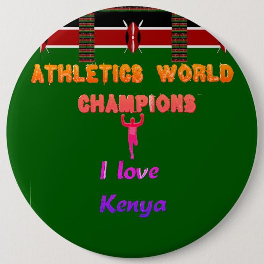 Nieuwste Kenya Athletics Lovers Ronde Button 6,0 Cm (Voorkant)