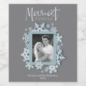 Nieuwste kerstfeestdag foto wijn etiket (Enkel label)