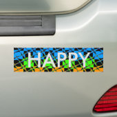 Nieuwste mooie edgy regenboog kleuren geruit ontwe bumpersticker (Op auto)