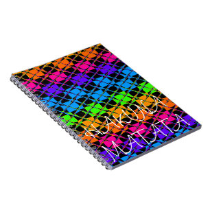 Nieuwste mooie edgy regenboog kleuren geruit ontwe notitieboek