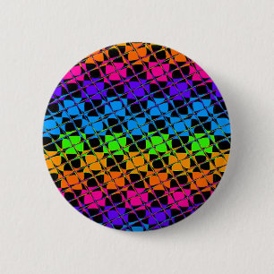Nieuwste mooie edgy regenboog kleuren geruit ontwe ronde button 5,7 cm