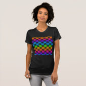 Nieuwste mooie edgy regenboog kleuren geruit ontwe t-shirt (Voorkant volledig)