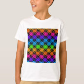 Nieuwste mooie edgy regenboog kleuren geruit ontwe t-shirt (Voorkant)