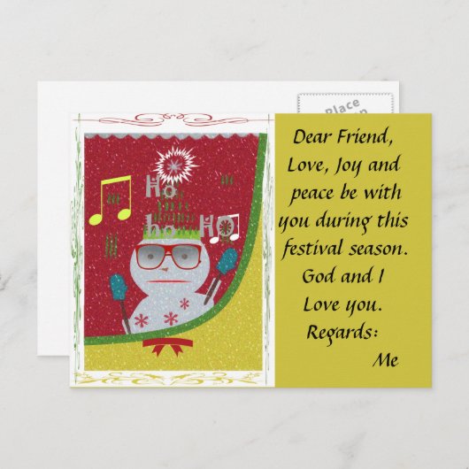 Nieuwste Santa HoHoHo Love Joy and Peace Kaarten Feestdagenkaart (Voorkant / Achterkant)