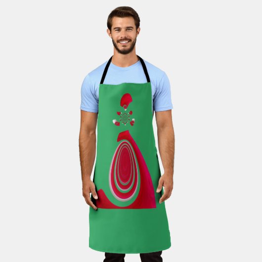 Nieuwste unieke rode en witte vormgeving schort (Gedragen)