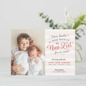 Nieuwste zus of broer Kerst Aankondiging (Staand voorkant)