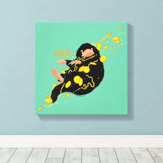 Niffler met goud canvas afdruk (Insitu (Houten vloer))