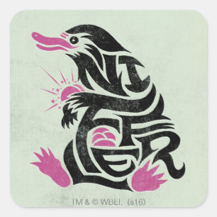 NIFFLER™ Typografie Grafisch Vierkante Sticker