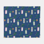 Nifty Fifties Retro Campers Fleece Deken (Voorkant (Horizontaal))