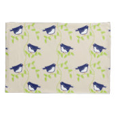 Nifty fifties - twee blauw vogelkussen hoesje kussensloop (Achterkant)