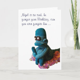 Nigel is verdrietig. feestdagen kaart
