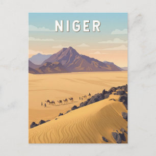 Niger Illustratie Reis Kunst Vintage Briefkaart