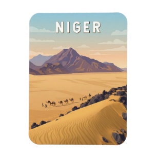 Niger Illustratie Reis Kunst Vintage Magneet