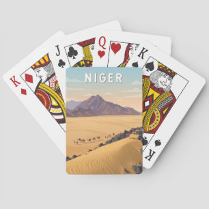 Niger Illustratie Reis Kunst Vintage Pokerkaarten