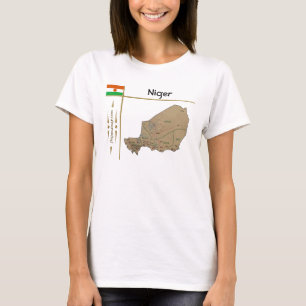 Niger kaart + vlag + titel T-shirt