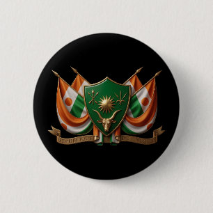 Niger land coat arms symbool embleem vlag ronde button 5,7 cm