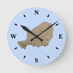 Niger Map Clock Ronde Klok