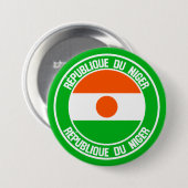 Niger Round Emblem Ronde Button 7,6 Cm (Voorkant /achterkant)