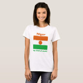 Niger vlag + kaart + Tekst T-shirt (Voorkant volledig)